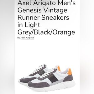 Axel Arigato Men's Genesis Vintage Runner Sneakers in Light Grey/Black/Orange